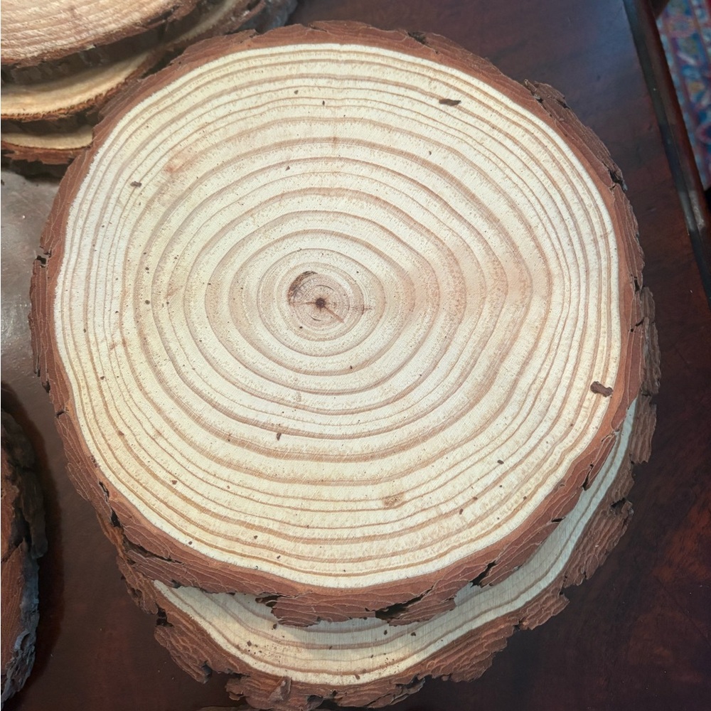 Natural Round Discs Rustic Wood...